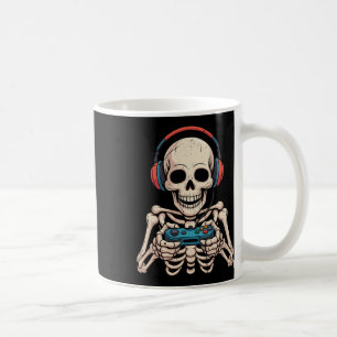 Skeleton Gamer Headphone Funny Halloween Gaming Bo Coffee Mug
