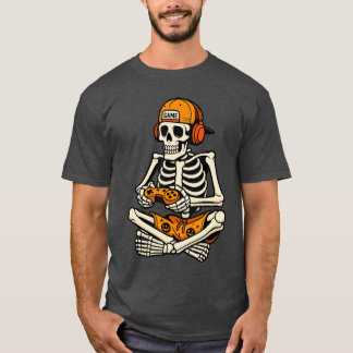 Skeleton Gamer Headphone Funny Halloween Gaming Bo T-Shirt