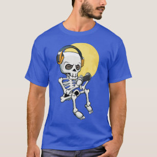 Skeleton Gamer Lazy Halloween Costume Gaming Video T-Shirt