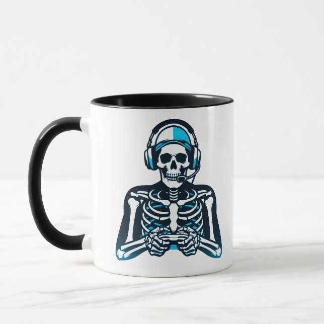 Skeleton Gamer Skull – Gaming Headset Controller D Mug (Left)