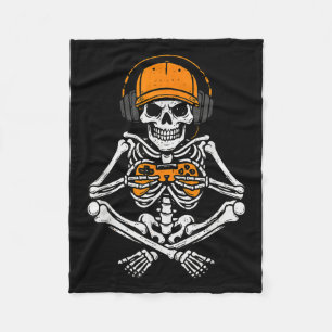 Skeleton Gamer Video Gaming Halloween Costume Boy Fleece Blanket