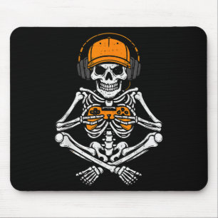 Skeleton Gamer Video Gaming Halloween Costume Boy Mouse Pad