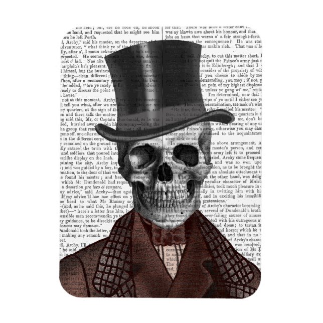 Skeleton Gentleman and Top hat Magnet (Vertical)