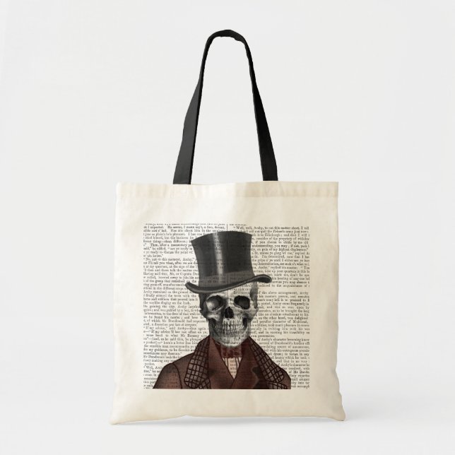 Skeleton Gentleman and Top hat Tote Bag (Front)