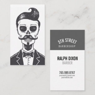 Skeleton Gentleman Barber Business Card