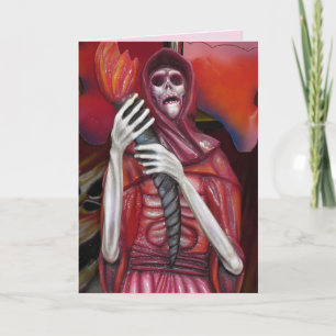 skeleton ghost greeting card