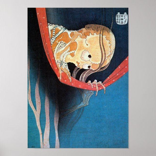 Skeleton Ghost, Hokusai Poster (Front)