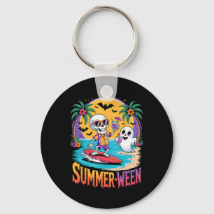 Skeleton Ghost Spooky Beach Holiday Summer Party S Key Ring
