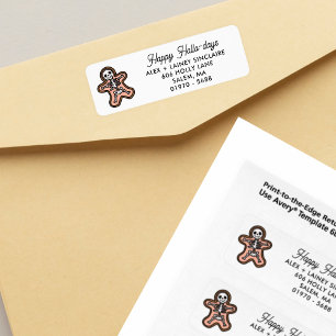 Skeleton Gingerbread Man Holiday Return Address Label