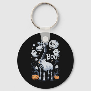 Skeleton Giraffe In Ghosts Halloween Key Ring