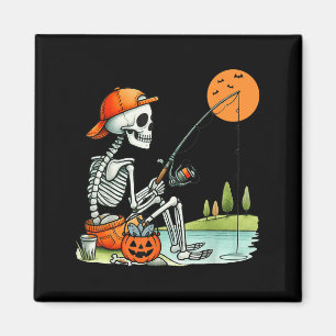 Skeleton Girl Drinking Coffee Peace Sign Graphic F Magnet