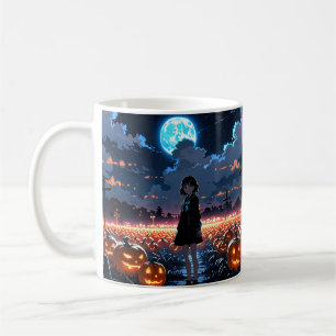 Skeleton Girl Pumpkin Mug – Spooky Anime