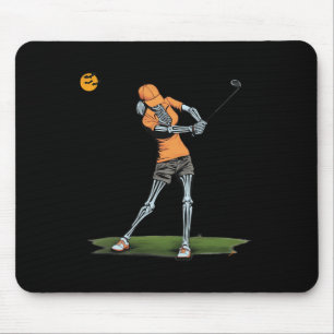 Skeleton Golf Funny Halloween Golfing Sports Golfe Mouse Pad