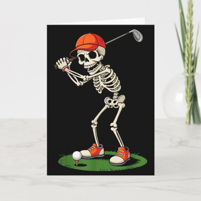 Skeleton Golf Halloween Costume Funny Boys Toddler Card (Front)