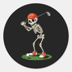 Skeleton Golf Halloween Costume Funny Boys Toddler Classic Round Sticker
