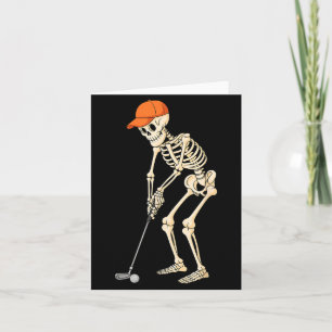 Skeleton Golf Halloween Golfer Card