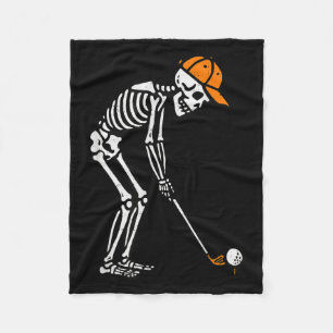 Skeleton Golf Halloween Golfer Costume Dad Mens Bo Fleece Blanket