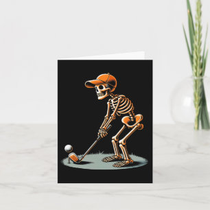 Skeleton Golf Halloween Golfer Golf Player Funny M Card