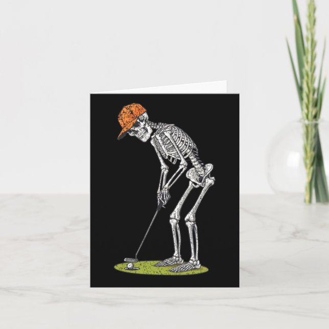 Skeleton Golf Halloween Golfer Golf Player Funny M Card (Front)