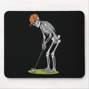 Skeleton Golf Halloween Golfer Golf Player Funny M Mouse Pad