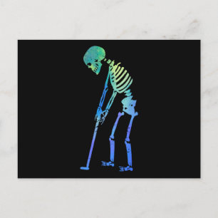 Skeleton Golfer Funny Halloween Golf Sport Postcard