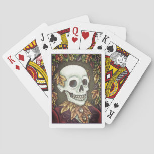 SKELETON, GOTH GENTLEMAN SKULL, DEAD LEAF SOCIETY PLAYING CARDS