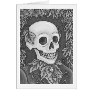 SKELETON GOTH GENTLEMAN SKULL GREETING CARD Blank