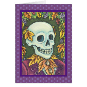 SKELETON GOTH GENTLEMAN SKULL GREETING CARD Blank