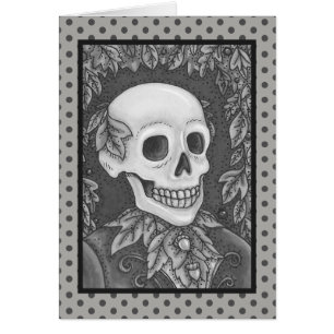 SKELETON GOTH GENTLEMAN SKULL GREETING CARD Blank