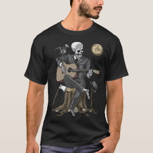 Skeleton Goth Guitar Player T-Shirt