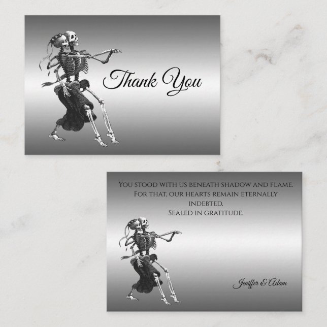 Skeleton Gothic AlternativeHalloween wedding Card (Front/Back)