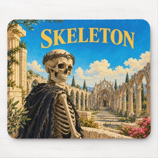 Skeleton, Gothic Fantasy Monster Mouse Pad (Front)