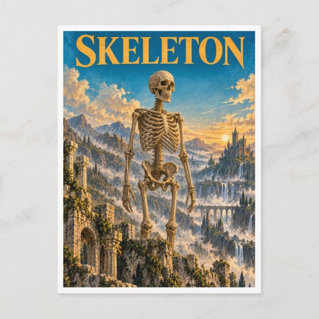 Skeleton, Gothic Fantasy Monster Postcard (Front)
