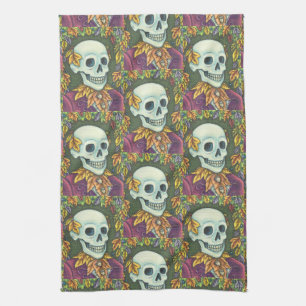SKELETON, GOTHIC GENTLEMAN SKULL KITCHEN TOWEL