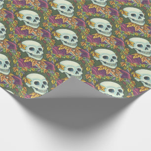 SKELETON, GOTHIC GENTLEMAN SKULL WRAPPING PAPER