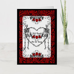 Skeleton gothic till death do us part foil greeting card