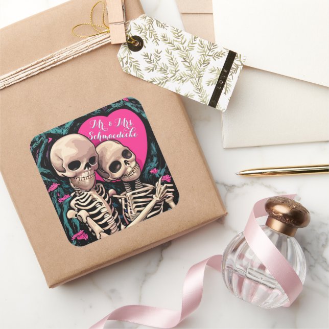 Skeleton Gothic Wedding Stickers Party Favours Fun (Gifting)