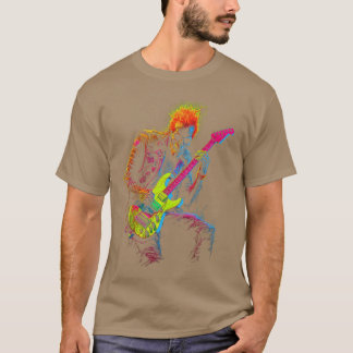 Skeleton Graphic Playing Guitar Rock For Men Women T-Shirt