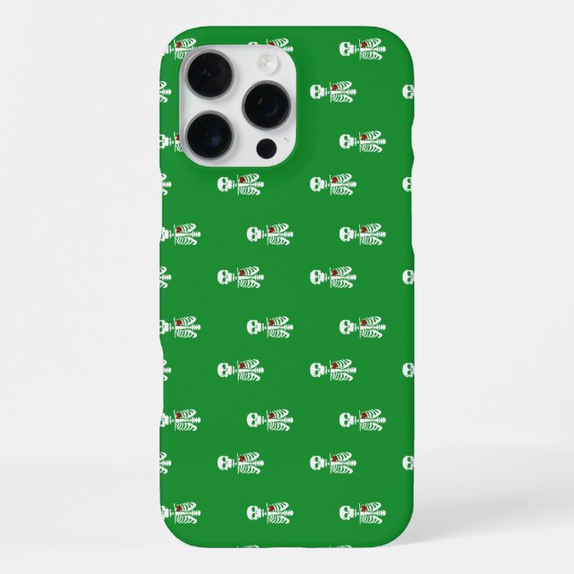skeleton green background iPhone case (Back)