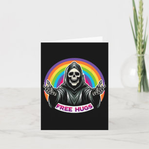 Skeleton Grim Reaper Halloween Funny Rainbow Free Card