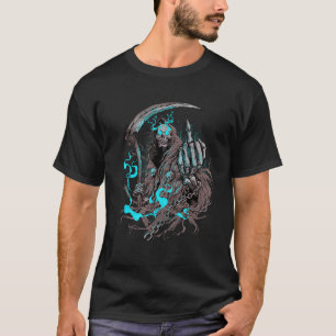 Skeleton Grim Reaper Rock Death Biker T-Shirt