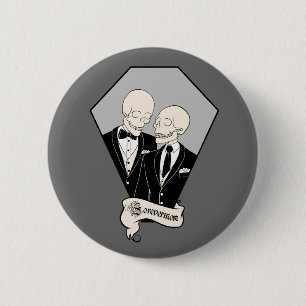 Skeleton Grooms 6 Cm Round Badge