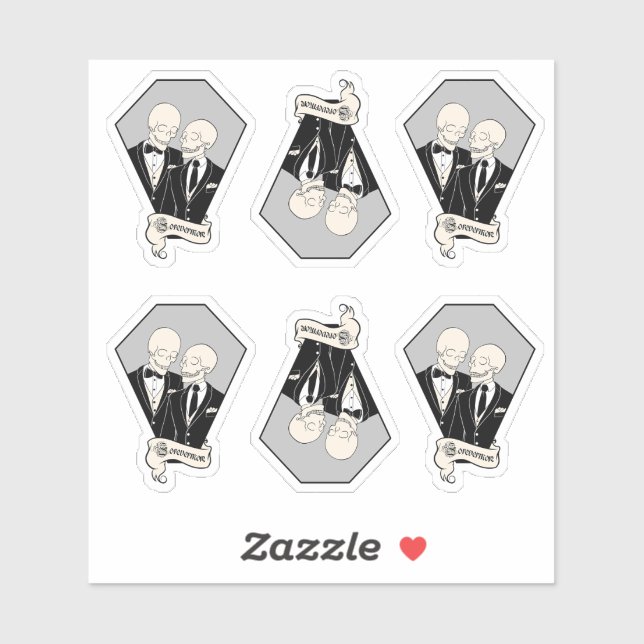Skeleton Grooms Sticker Set (Sheet)