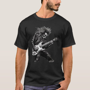Skeleton Guitar Guy Rock And Roll Band Rock On T-Shirt