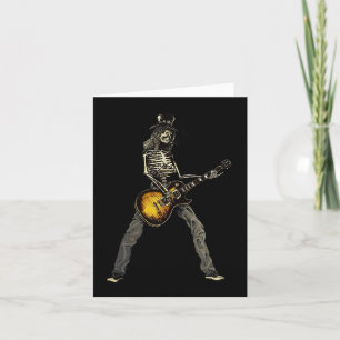 Skeleton Guitar Guy Spooky Happy Halloween Rock Ba Card