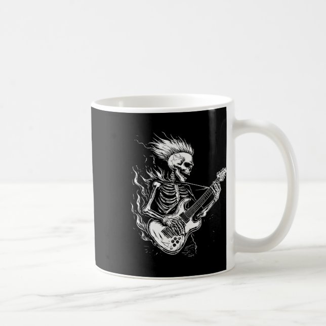 Skeleton Guitar Heavy Metal  Coffee Mug (Right)