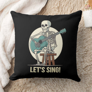 Skeleton Guitar – “Let’s Sing!” Musical Skeleton Cushion