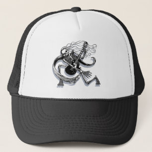Skeleton Guitarist -crouch Trucker Hat