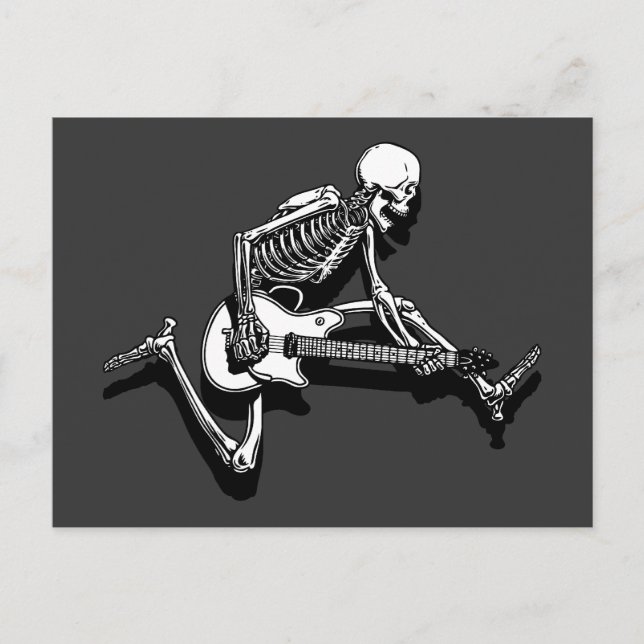 Skeleton Guitarist Jump Postcard (Front)