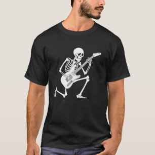 Skeleton Guitarist Rock Halloween Costume Musician T-Shirt